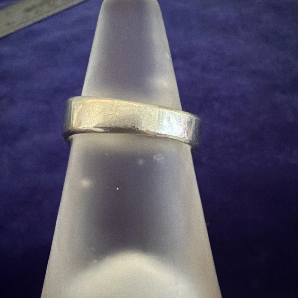 NA Hoku Chip Wood Grain Epoxy Resin Stainless Steel Ring Sz 10